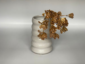 Vaas met Ringen Wit Handgedraaid Keramiek - 10 x 10 x 15,5 cm