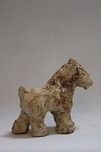 Beeld "Klein paardje" Crème Handgemaakt Keramiek - 18 x 8 x 15 cm