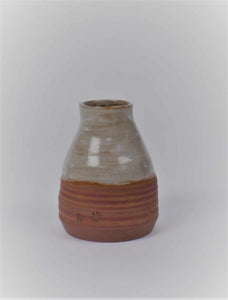 Vaas Bruin/Beige Handgemaakt Keramiek - 11,5 x 9 x 3,9 cm waterdicht